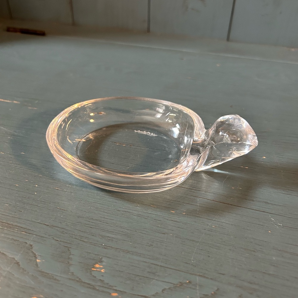 Vintage 1980s Val Saint Lambert Belgium "Turtle" Crystal Glass Art